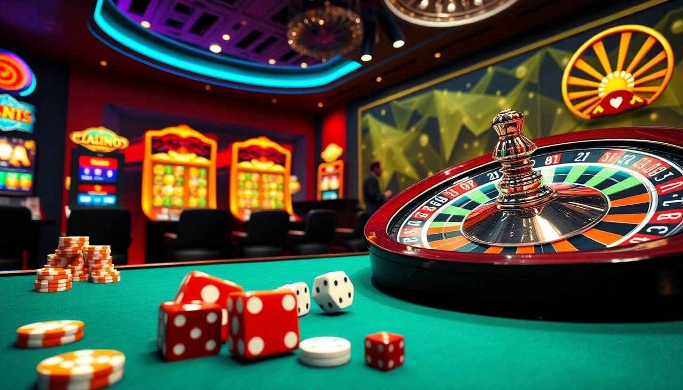 Experience thrilling wins on Onicplay, showcasing vibrant slot machines and dynamic casino elements.
