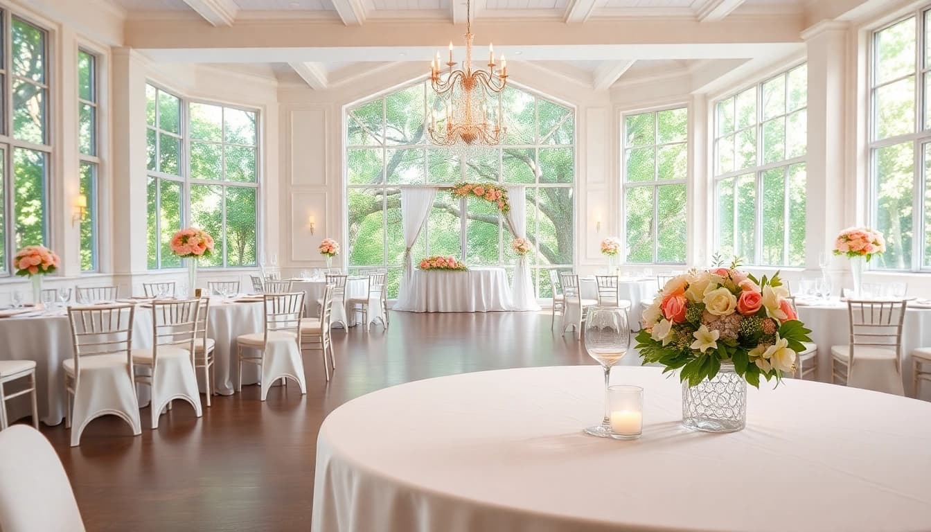 Wedding Event Space Jacksonville with elegant decorations and natural lighting.