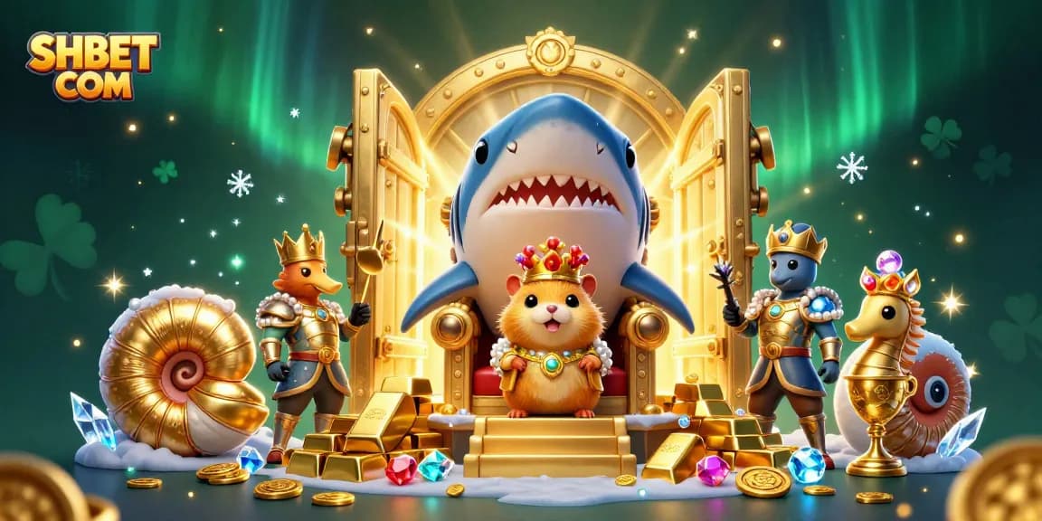 Engage with SHBET COM in immersive casino adventures featuring gold treasures and playful royal characters.