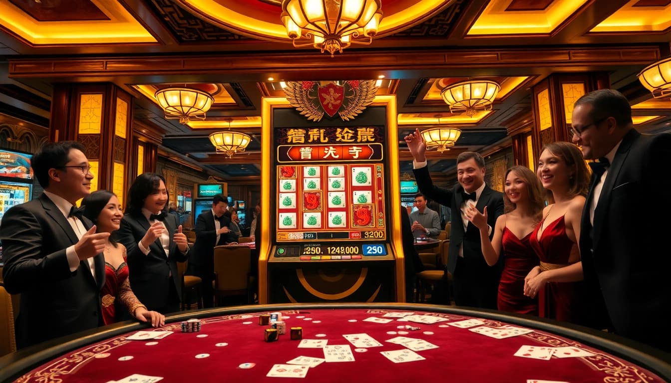 Experience the thrill of mahjong ways 2 with a winning slot machine in a luxurious casino setting.