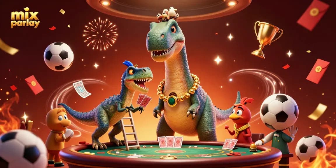Experience excitement with mix parlay betting shown in a vibrant casino scene.