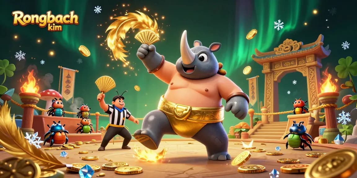 Experience thrilling action in Rongbach kim themed match with cartoon characters and dynamic casino elements.