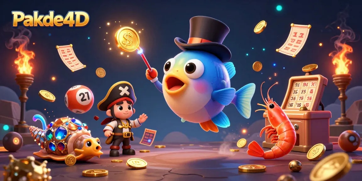 Pakde4D engages players with exciting lottery action featuring a glowing anglerfish amid dynamic game elements.