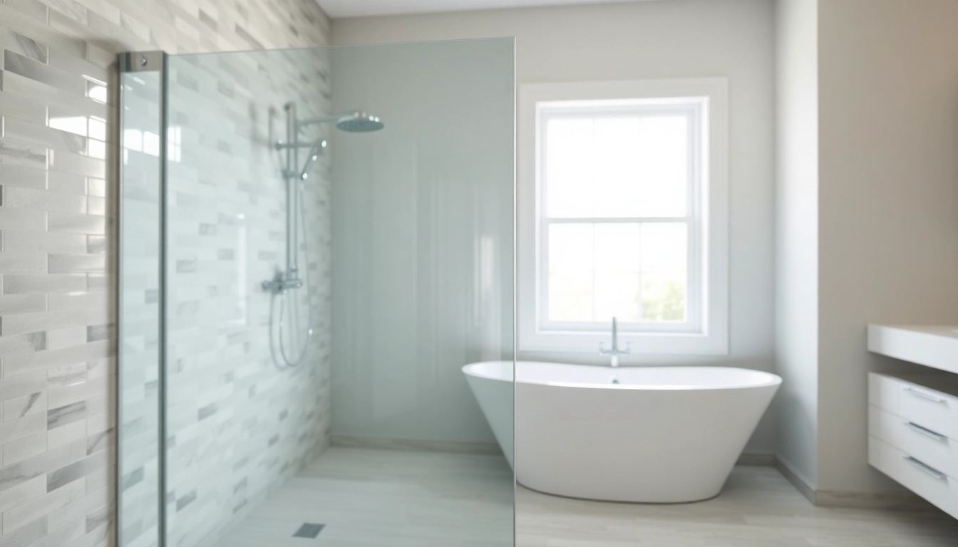 Showcasing shower screens semi frameless in a contemporary bathroom, highlighting clarity and modern elegance.
