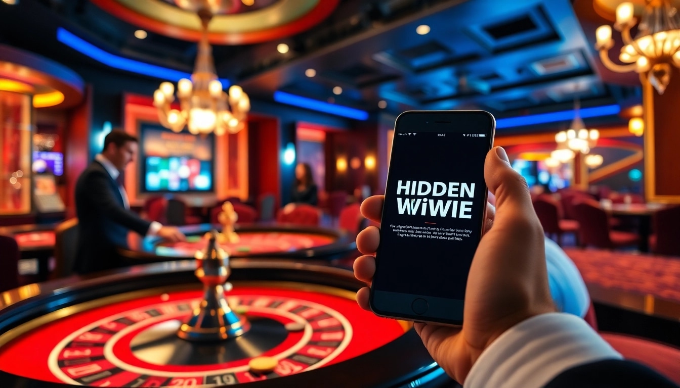 Exciting view of casino table with hidden wiki displayed on smartphone, highlighting high-stakes gambling.