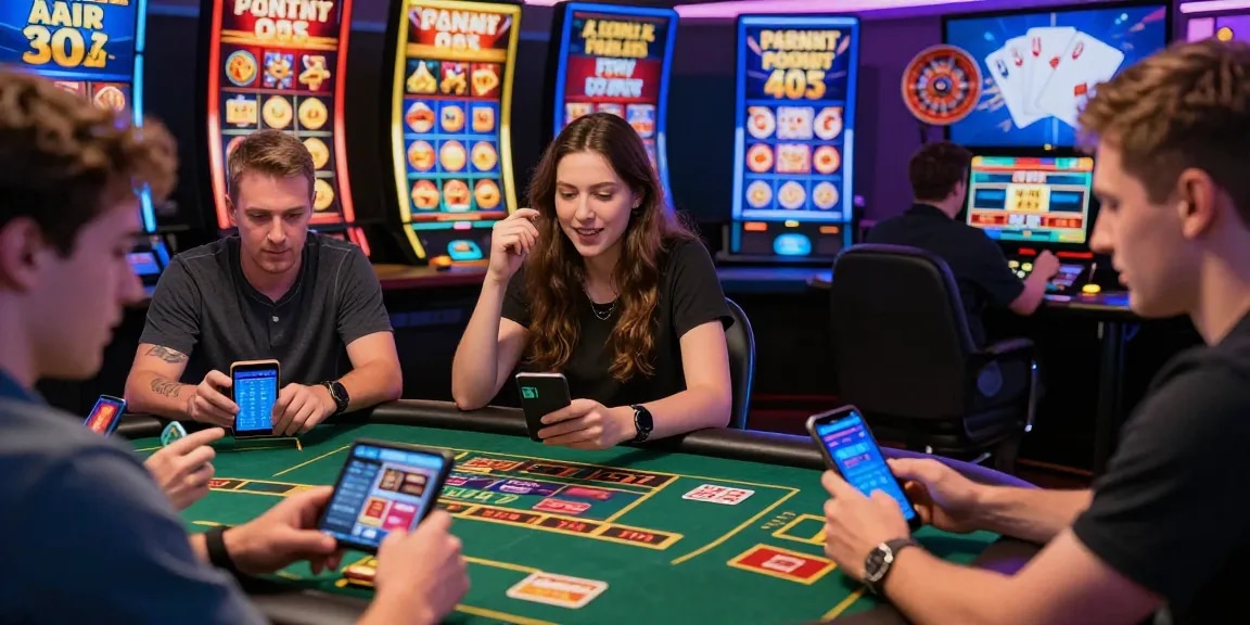 Engaging scene of players at credit card casinos UK, highlighting https://aisa.org.uk and vibrant gaming experiences.