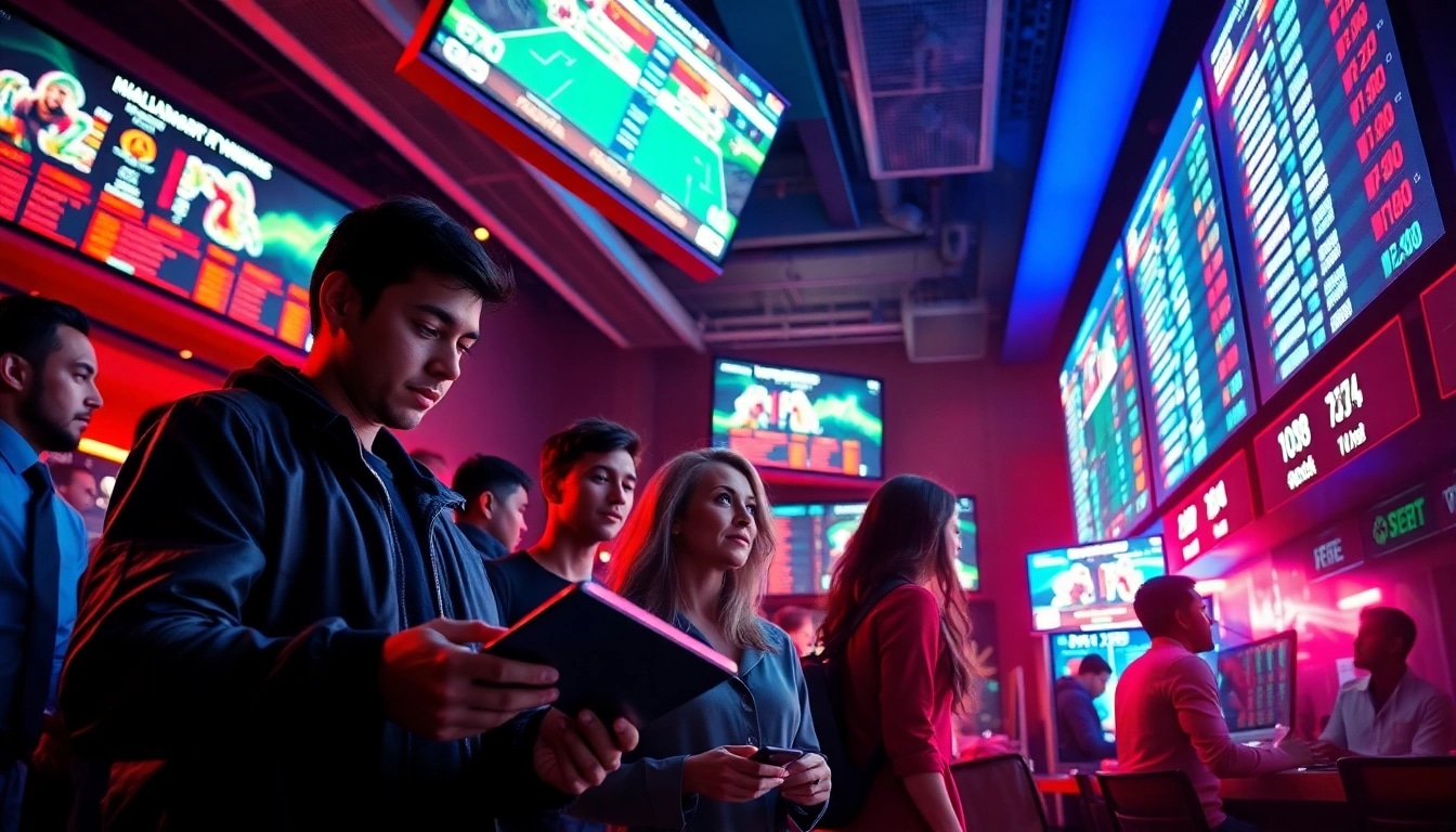 Experience the excitement of the best sportsbooks in Brazil with diverse bettors engaged in sports betting.