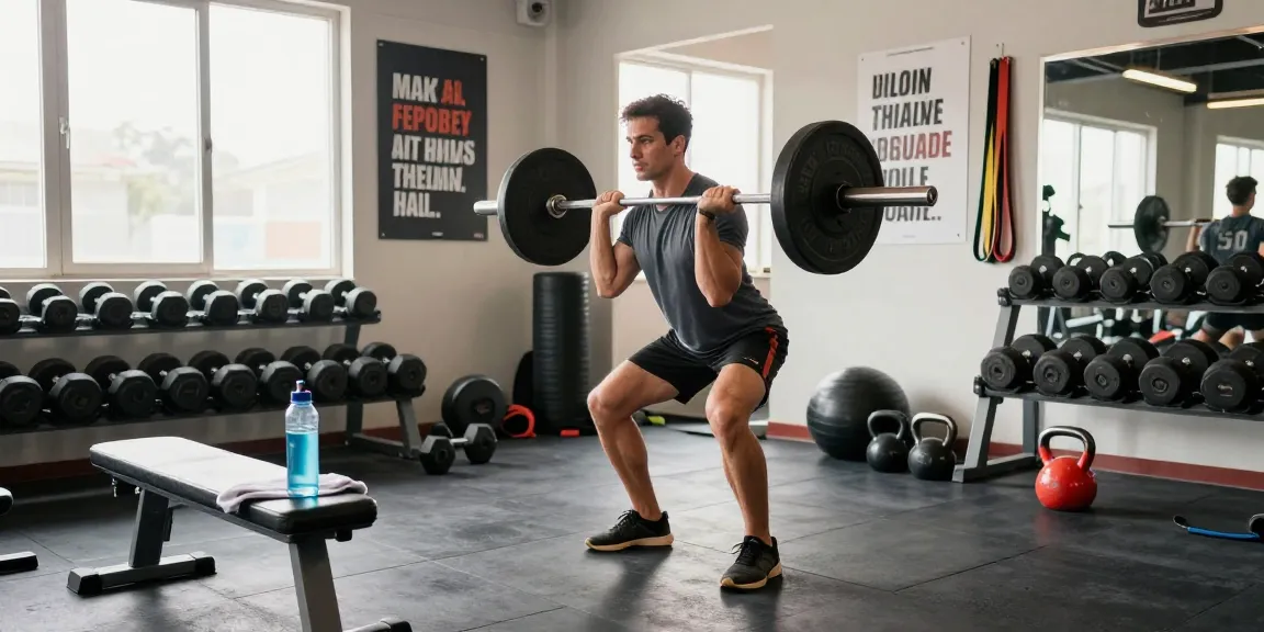 Dedicated fitness enthusiast lifting weights at the gym, showcasing Deus Medical Steroids potential.