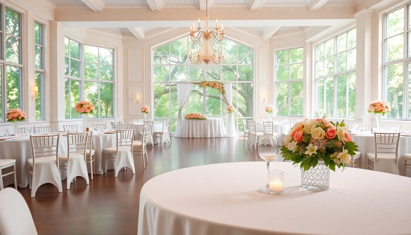Wedding Event Space Jacksonville with elegant decorations and natural lighting.