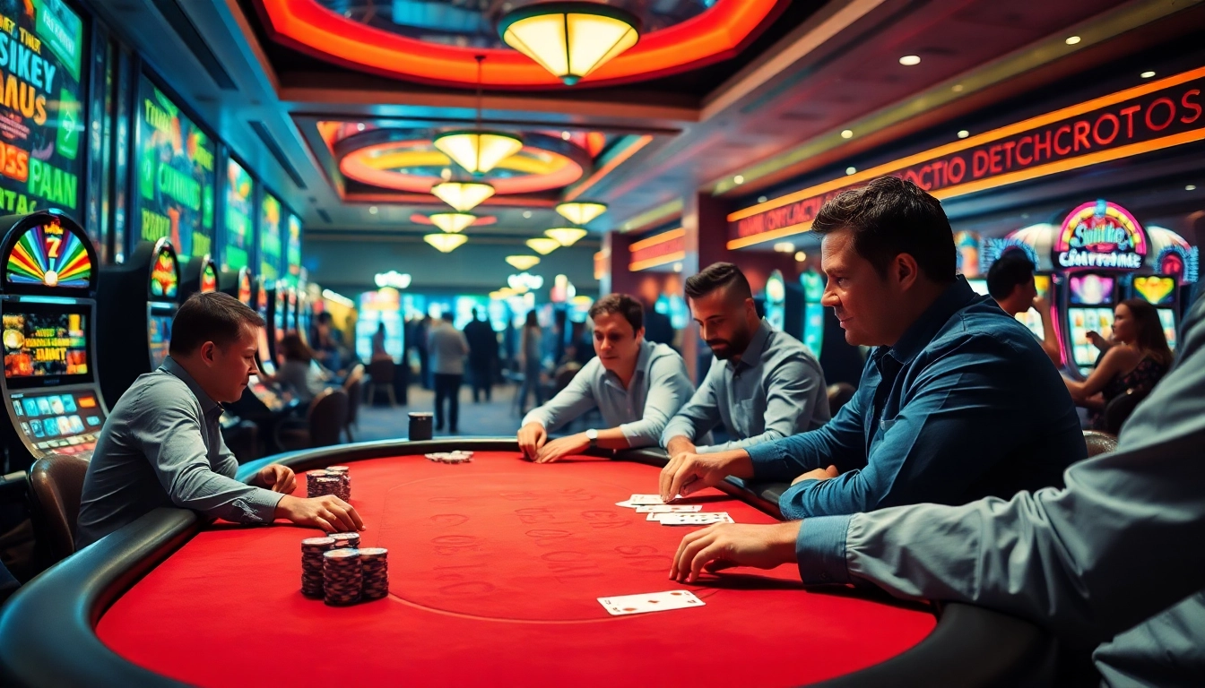 bbni4d bermain di meja poker yang ramai dengan suasana ceria dan penuh warna.