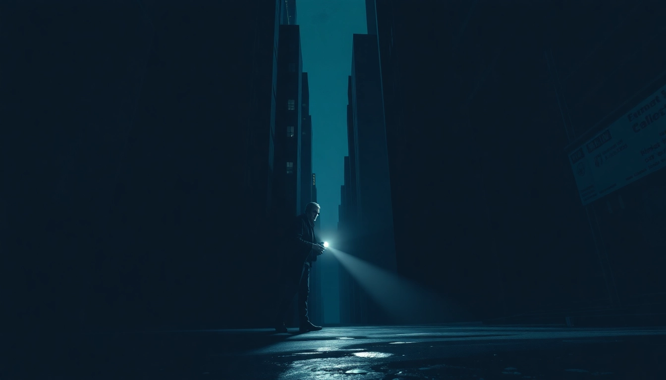 Engaging scene depicting a lone detective in a fast-paced thriller, illuminating suspenseful moments in a dark alley.