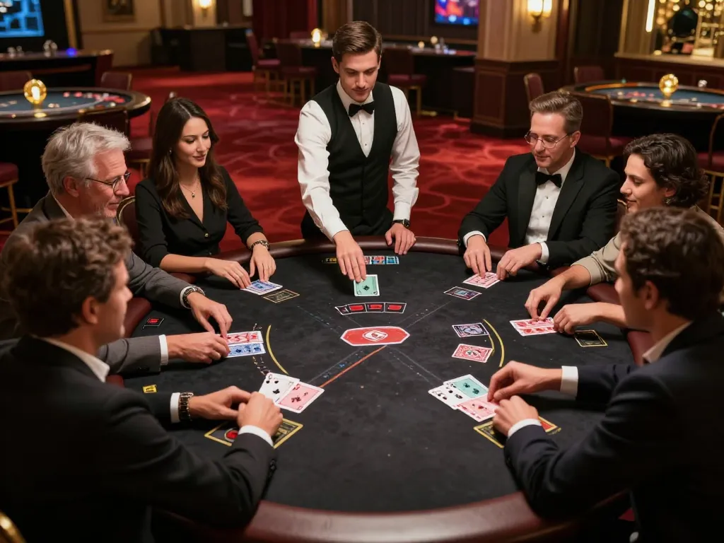 Players engaged at the blackjack table in a casino as seen in the hidden wiki, showcasing strategic gameplay.