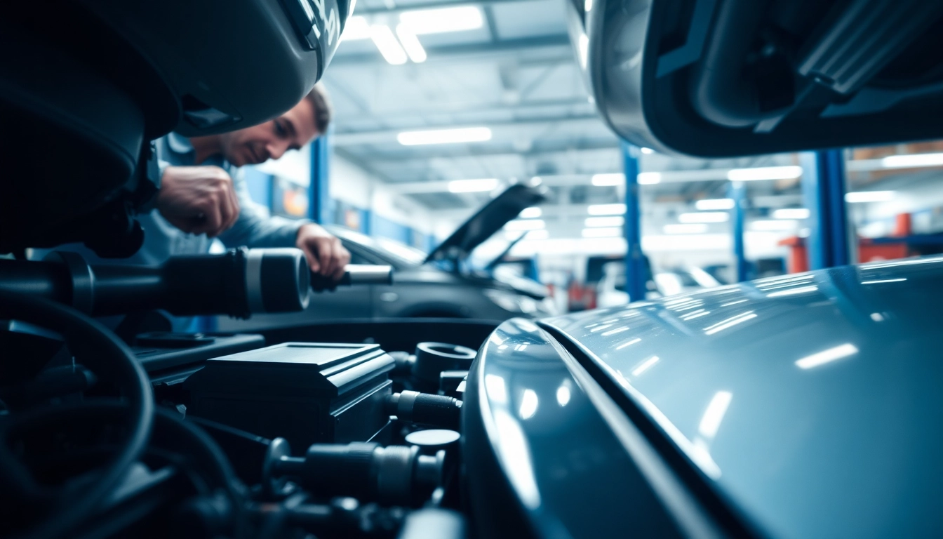 A mechanic providing a mechanical breakdown coverage alternative service in a professional garage setting.