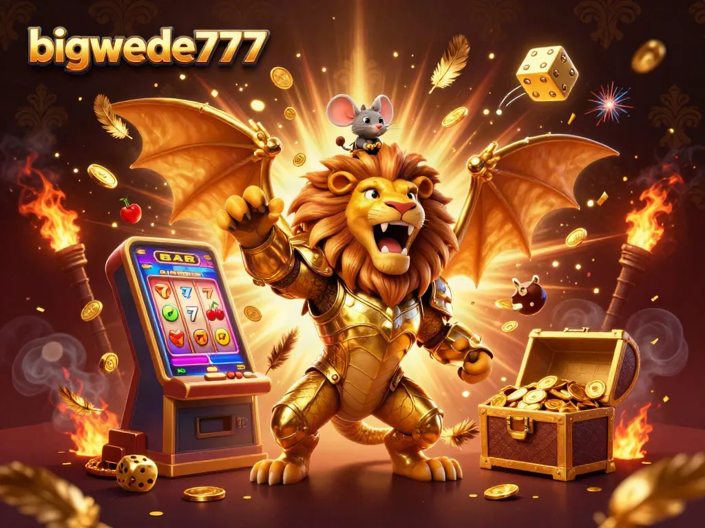 Experience the thrills of bigwede777 with vibrant 3D slot machine jackpots and winning symbols.