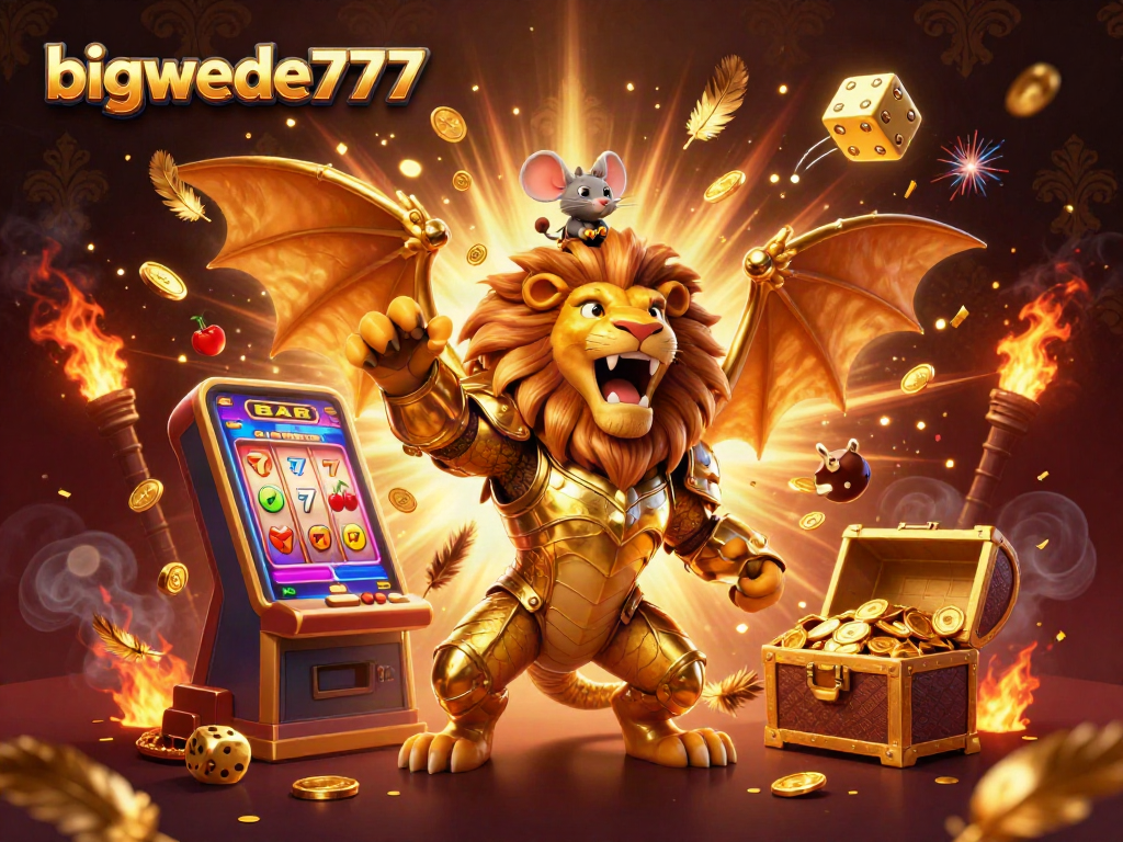 Experience the thrills of bigwede777 with vibrant 3D slot machine jackpots and winning symbols.