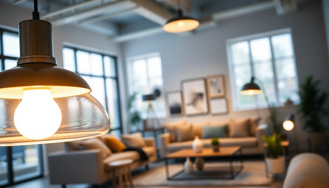 Showcasing innovative lighting solutions with a stylish design and warm ambiance.