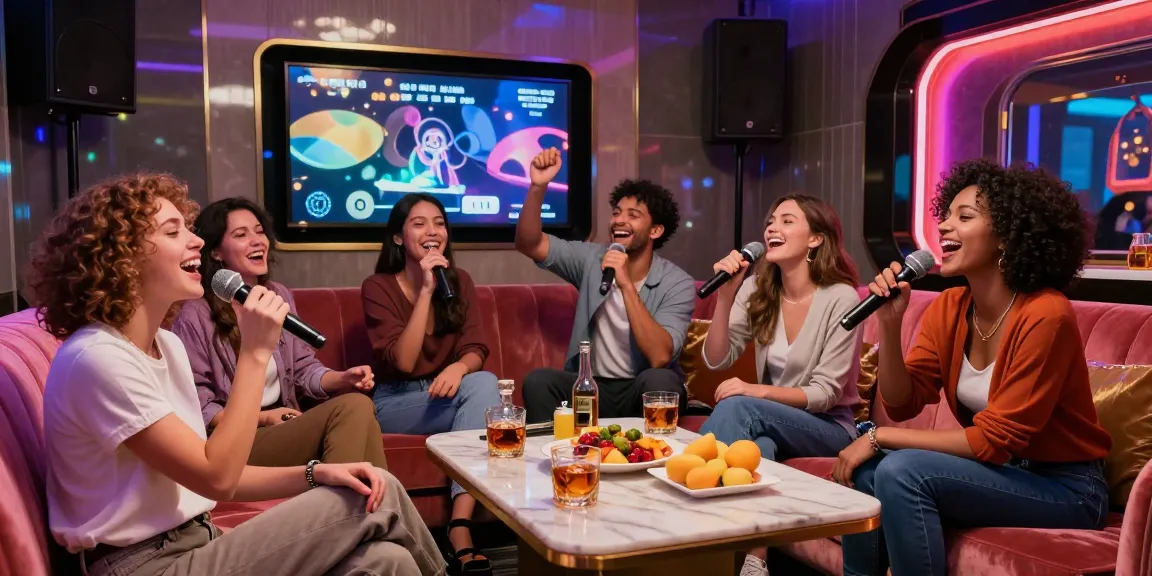 Enjoying a night at 강남가라오케 with friends for a vibrant party atmosphere at https://www.gangnamtune.com/