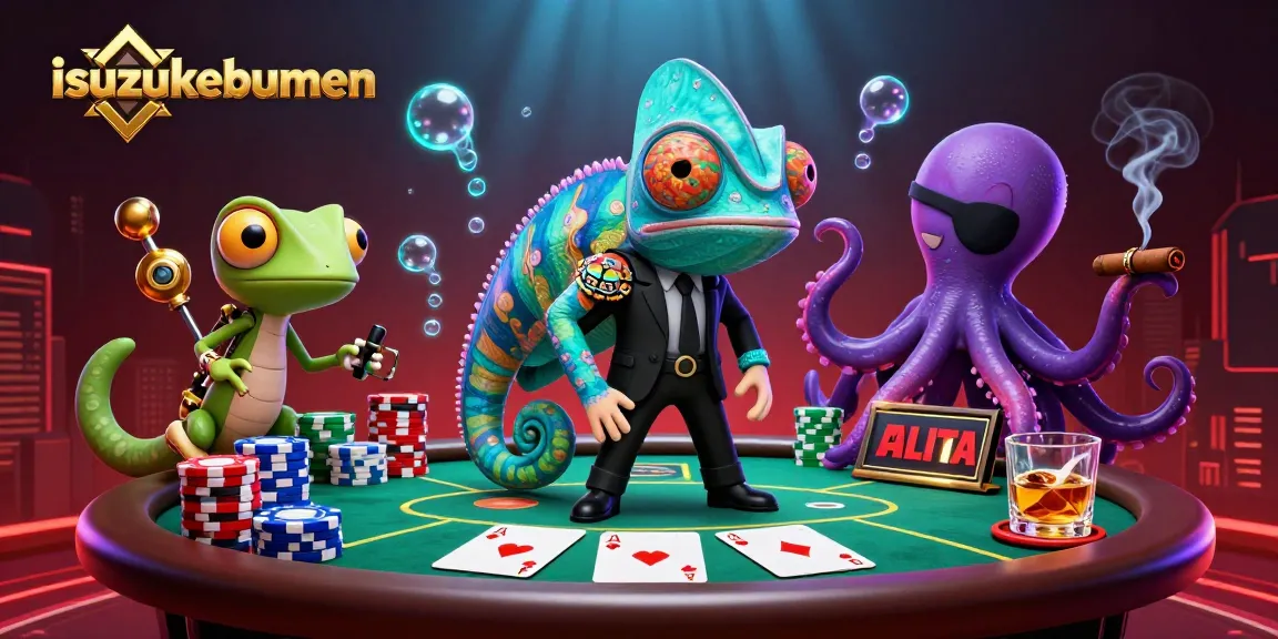 Engage in thrilling action with isuzukebumen, where the secret agent chameleon strategizes at the poker table.