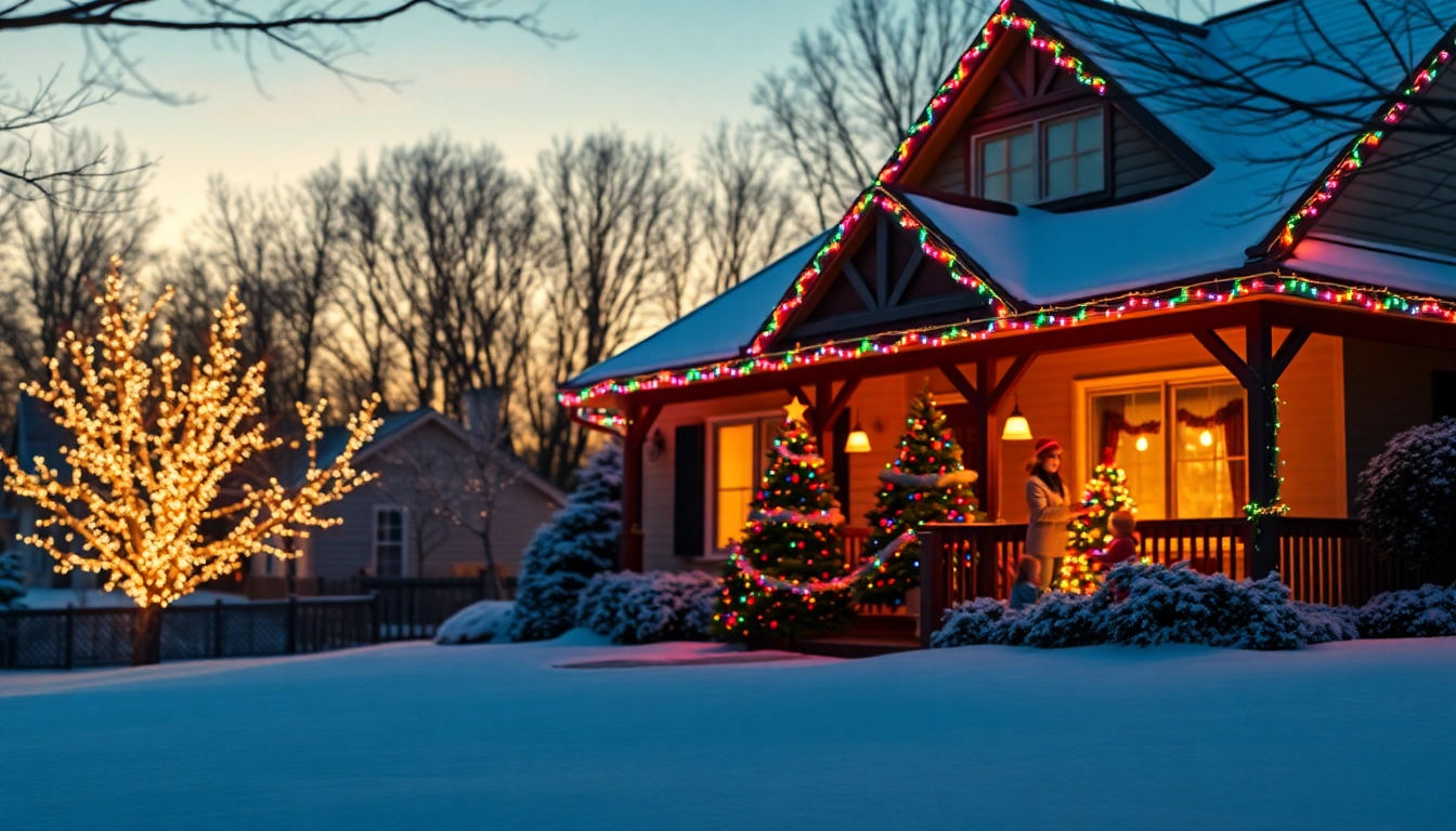 Illuminate your home beautifully with holiday lighting and glittering decorations.