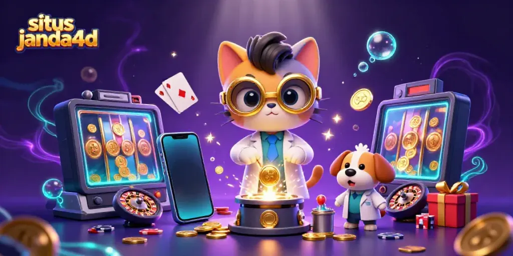 Permainan menarik di situs janda4d dengan karakter kartun dalam ilustrasi 3D yang dinamis.