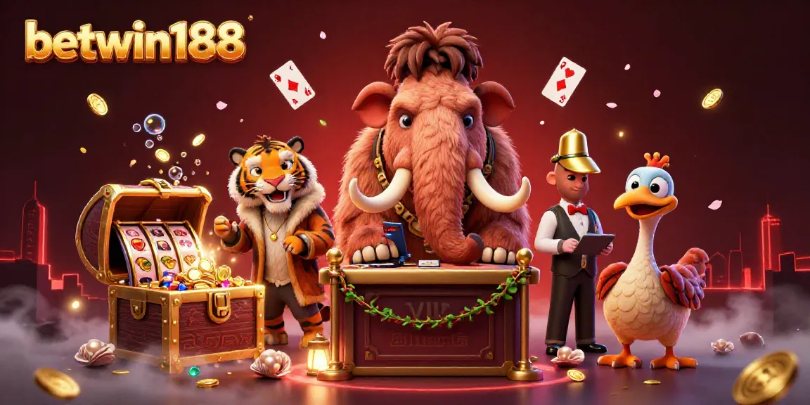 Gali akses cepat ke BETWIN188 dengan ilustrasi kasino 3D menakjubkan yang menampilkan karakter menarik.