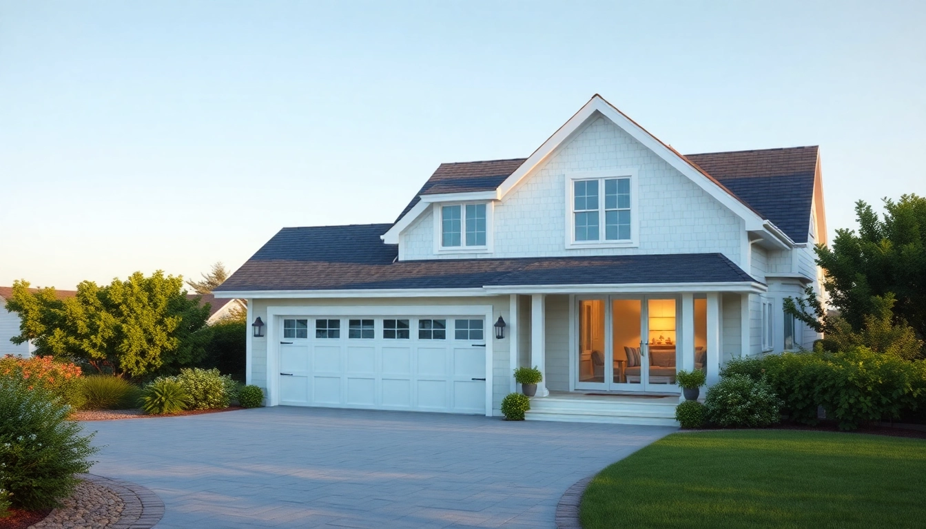 Stunning cape cod home addition with attached garage in a serene coastal setting.