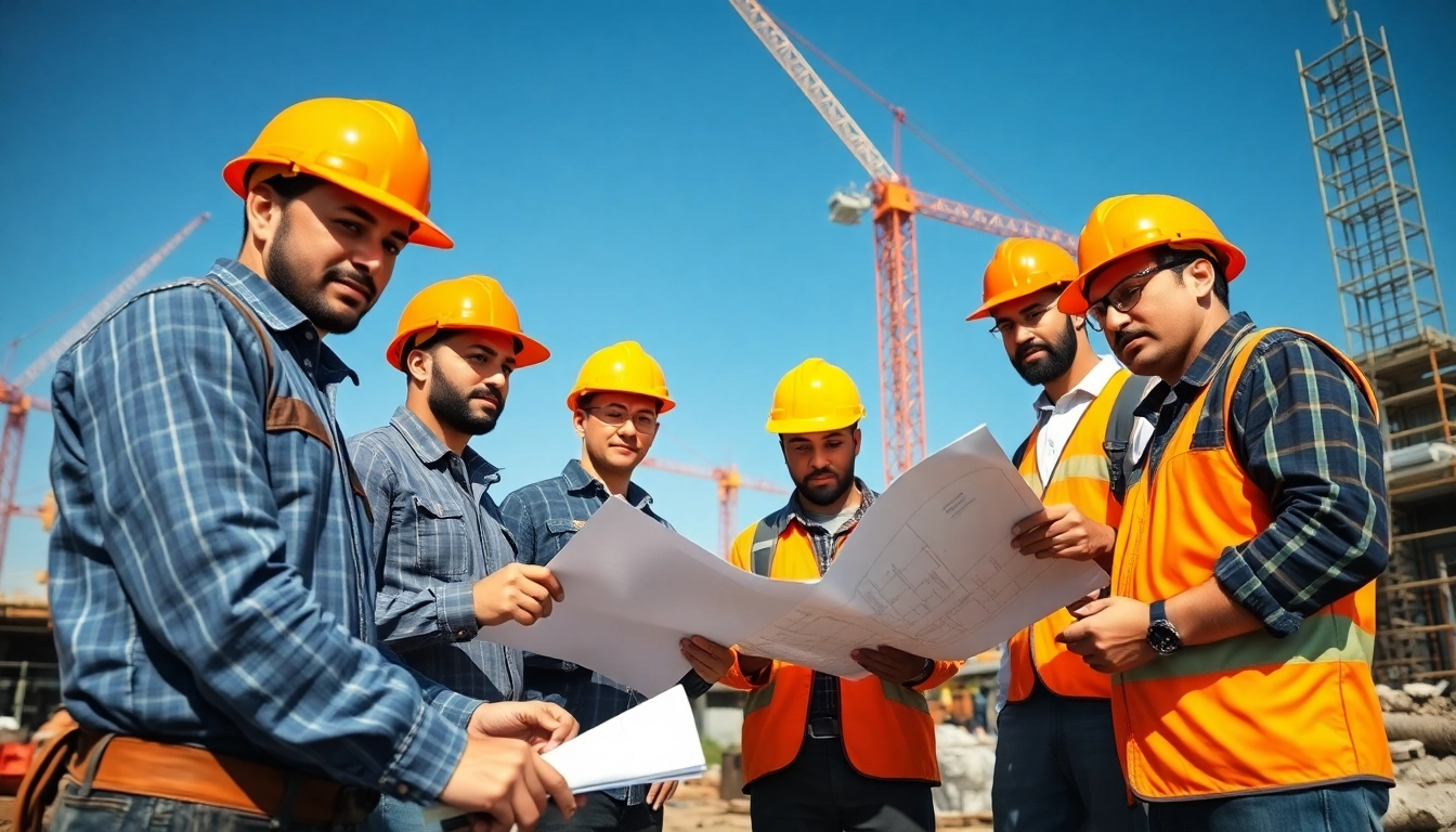 Engaged apprentices in a construction apprenticeship actively learning skills on-site.