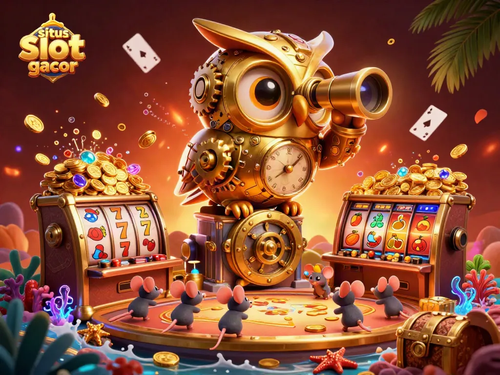 Menangkan permainan di situs slot gacor dengan ilustrasi kasino 3D yang kaya warna.