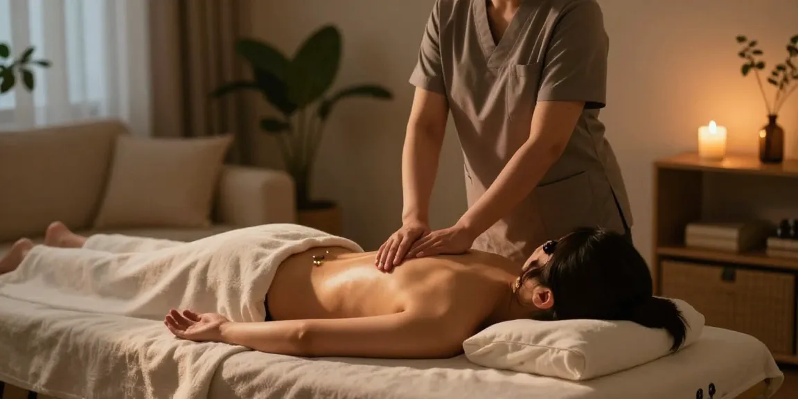 Enjoying 관악구출장마사지 treatment in a serene home setting