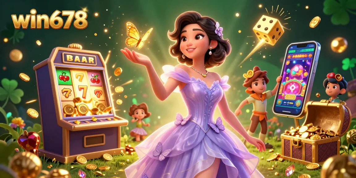 Experience thrilling wins at win678 with a vibrant 3D casino scene, featuring exciting jackpots and games.