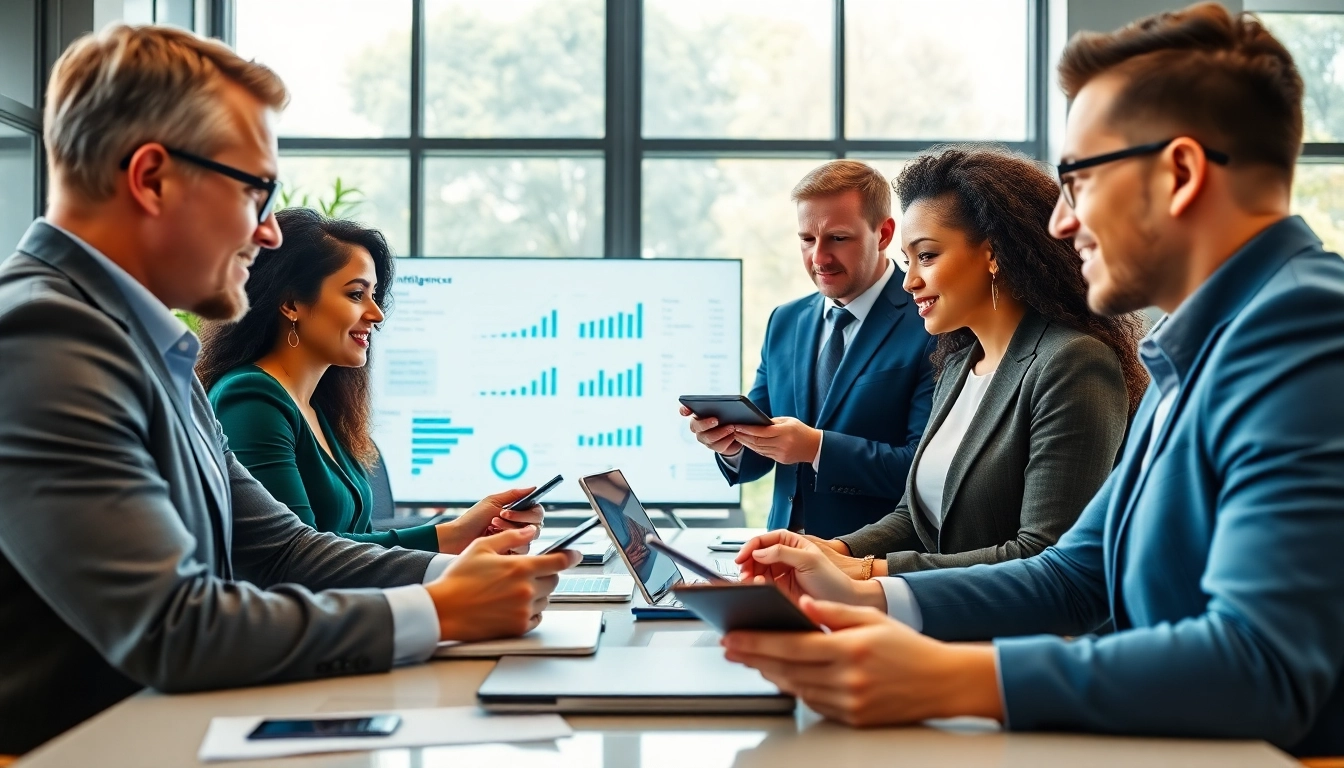 Analyze competitive intelligence for sales in a modern business meeting.