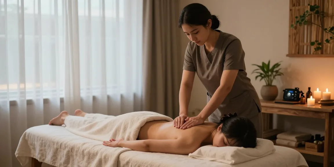 Relaxing Swedish massage scene at makangs.com spa with calming atmosphere.
