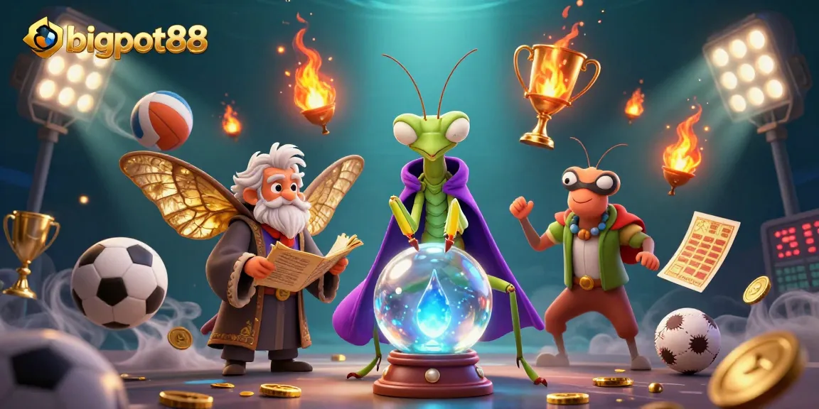Engage in thrilling sports betting with bigpot88 featuring dynamic illustrations of fortune tellers and mystical elements.