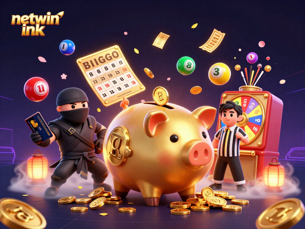 Use netwin ink for winning strategies in an action-packed casino scene with vibrant illustrations.