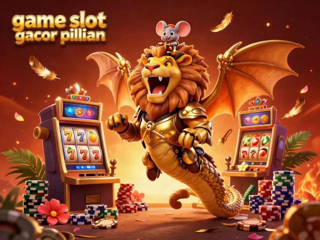 Visualisasi menarik tentang "game slot gacor pilihan" dengan mesin slot beruntung dan karakter menarik.