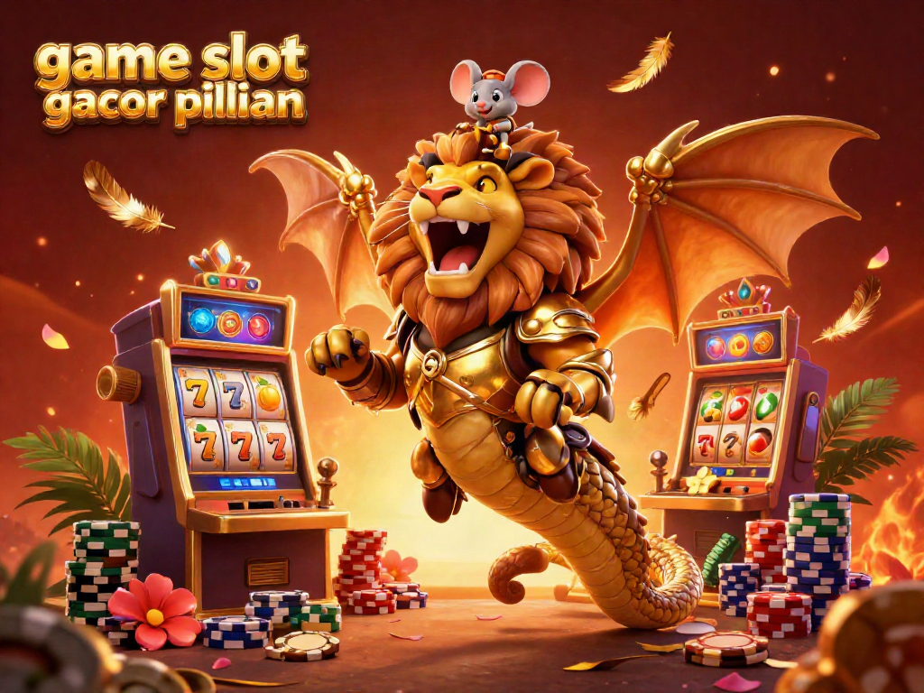 Visualisasi menarik tentang "game slot gacor pilihan" dengan mesin slot beruntung dan karakter menarik.