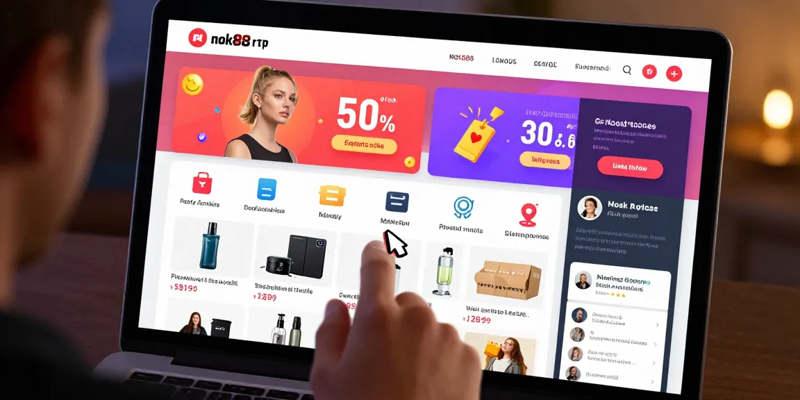 Shopper exploring the vibrant rokok88 rtp flash sale on an interactive e-commerce platform.