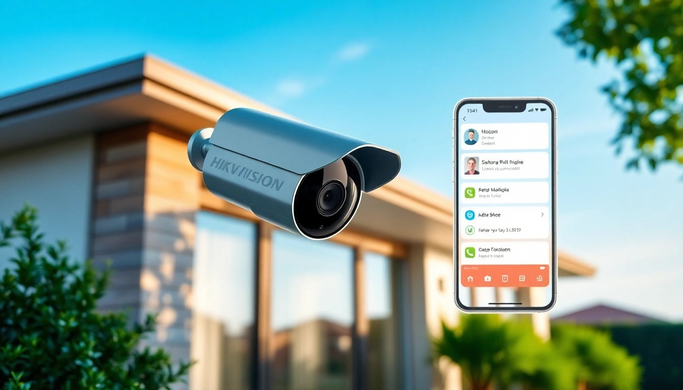 Mostrando Cámaras Hikvision instaladas para la seguridad del hogar, destacando un diseño moderno.