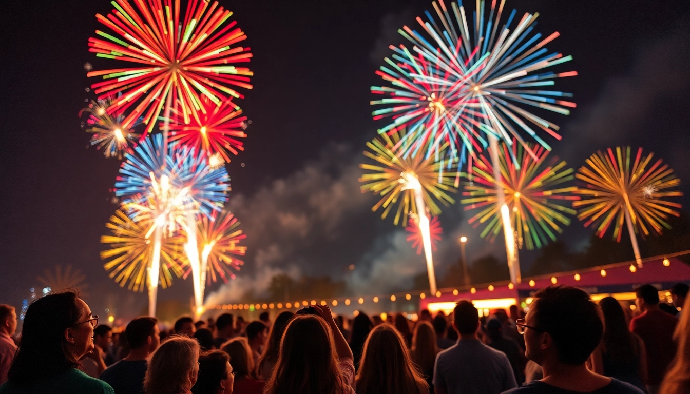 Experience a vibrant night sky filled with cheap fireworks near me during a festive celebration.