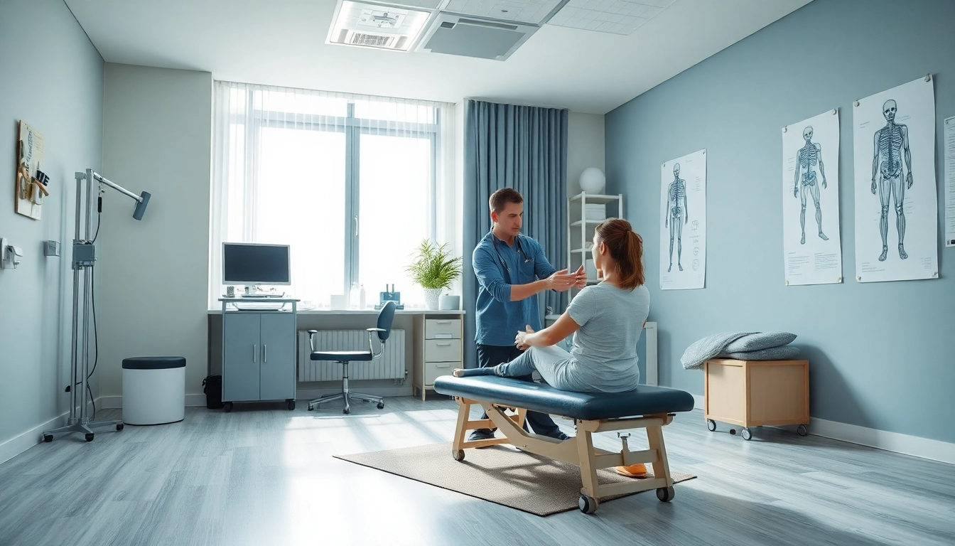 Engaging physiotherapy session in London with a skilled therapist assisting a patient.