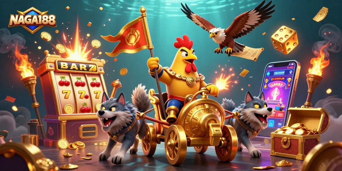 Menangkan jackpot di NAGA188 dengan ilustrasi kasino yang menarik dan penuh warna.
