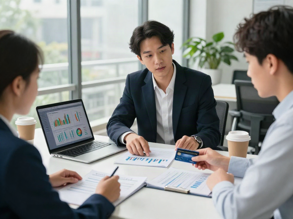 신용카드현금화90 전문가와 상담 중인 고객의 모습