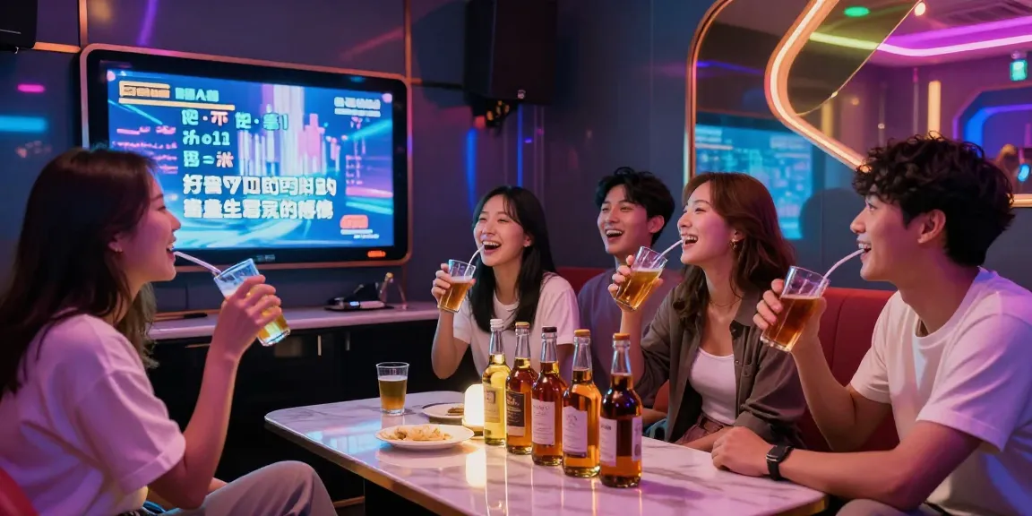 제주유흥, 모던한 노래방에서 친구들과 함께 즐거운 시간을 보내는 모습