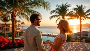 Expat couple enjoying the sunset view in Cabo while Living in Cabo as an expat.