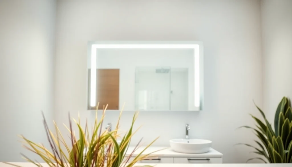 Der elegante sonni Spiegelschrank mit LED-Beleuchtung und modernem Design im Badezimmer zeigen.