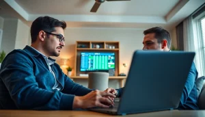 Exploring sportsbooks in Alabama with sports betters analyzing betting odds on their laptops.