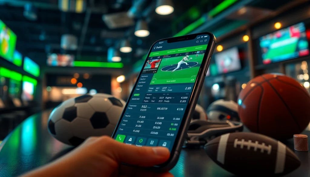Engaging sportsbook interface showcasing features of sportsbooks in California on a mobile app.