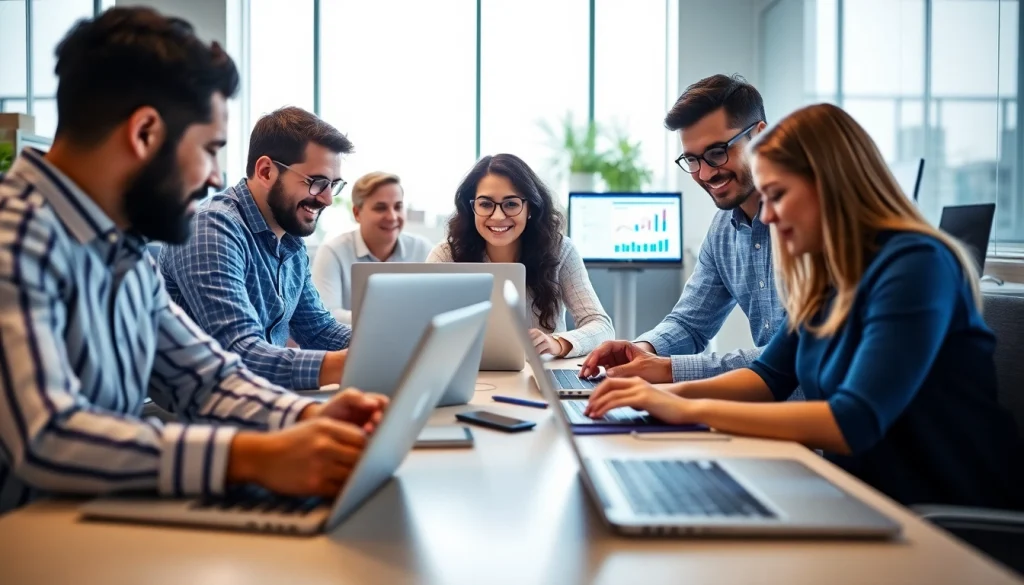 团队在现代办公环境中协同使用 WPS下载 软件。