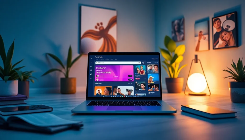 Tools to search onlyfans creators displayed on a sleek digital workspace with engaging social media elements.