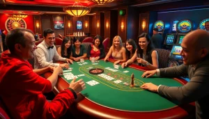 Experience the thrilling casino action at say88 with vibrant gambling tables and excited players.